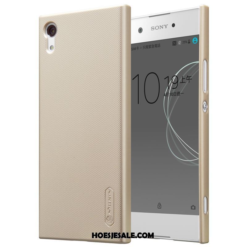 Sony Xperia Xa1 Hoesje Goud Bescherming Dun Zwart Hard Goedkoop