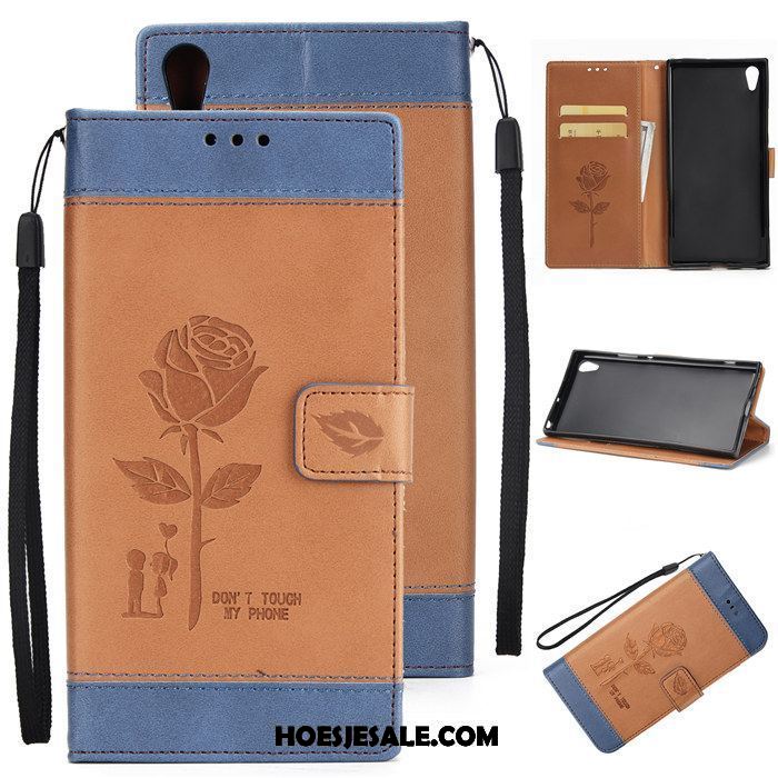 Sony Xperia Xa1 Hoesje Purper Anti-fall Hoes Mobiele Telefoon Leren Etui Korting