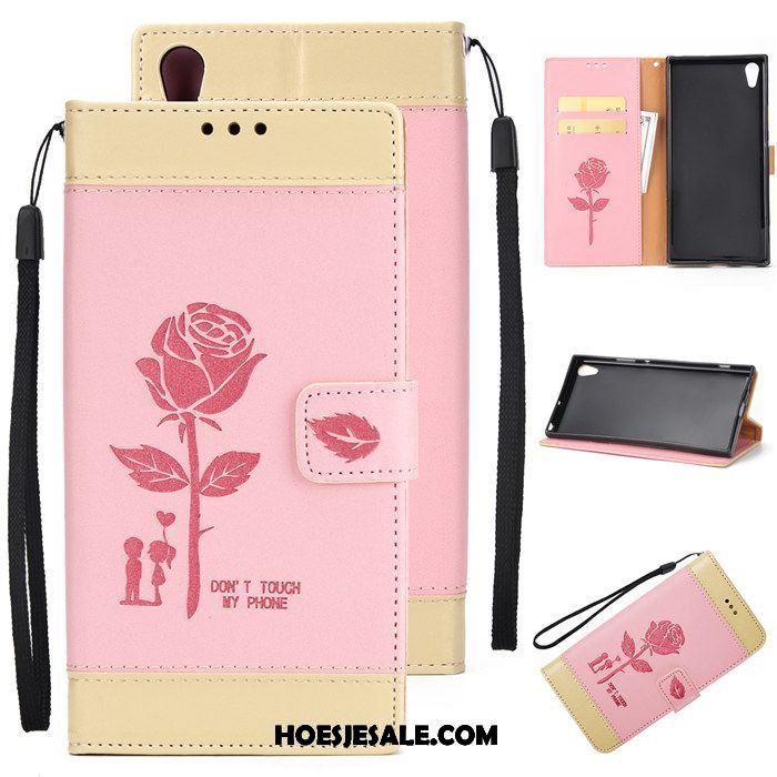 Sony Xperia Xa1 Hoesje Purper Anti-fall Hoes Mobiele Telefoon Leren Etui Korting