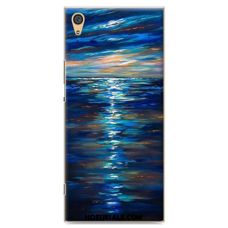 Sony Xperia Xa1 Ultra Hoesje Spotprent Blauw Hoes Kunst Mobiele Telefoon Kopen