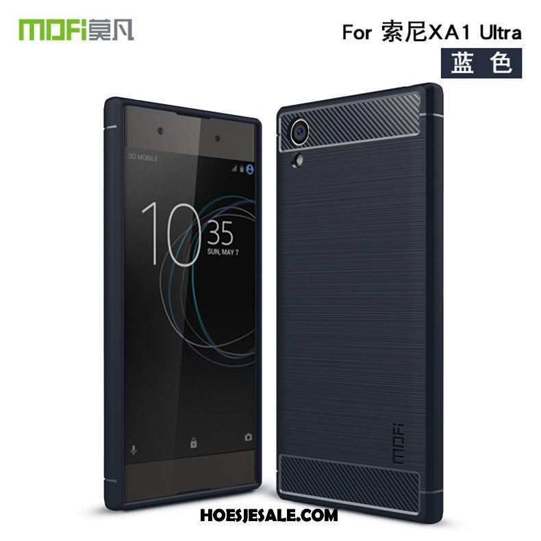 Sony Xperia Xa1 Ultra Hoesje Zwart Hemming Mobiele Telefoon Fiber Bescherming Goedkoop