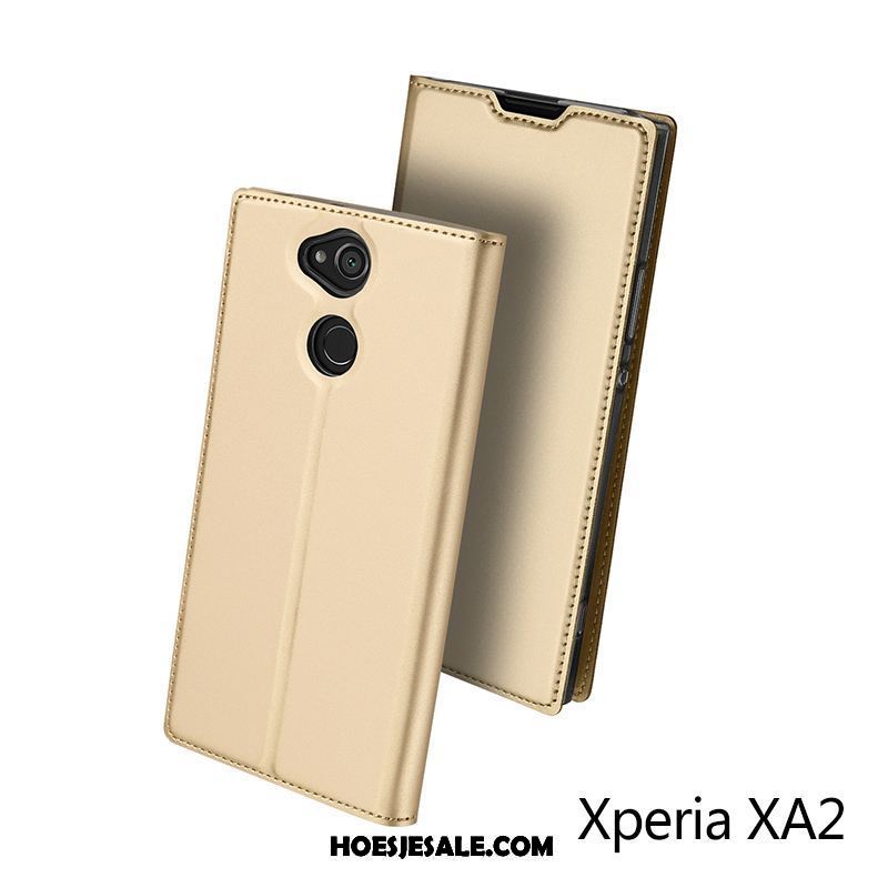 Sony Xperia Xa2 Hoesje Mobiele Telefoon Goud Trend Anti-fall Kaart Goedkoop