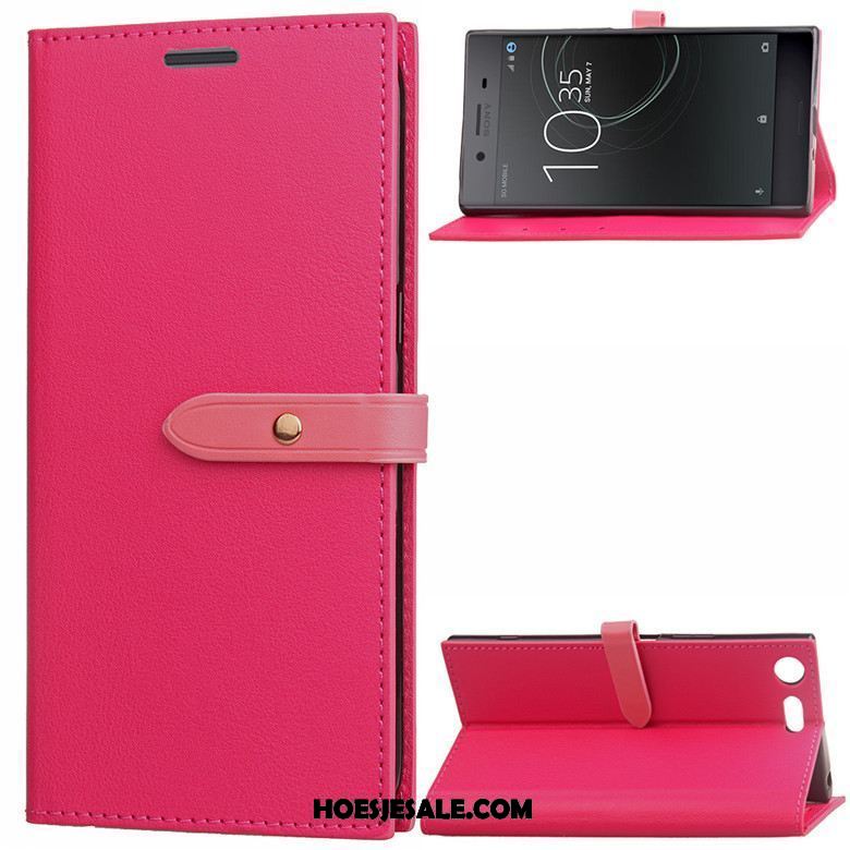 Sony Xperia Xz Premium Hoesje Leren Etui Wijnrood Folio Siliconen Hoes Sale