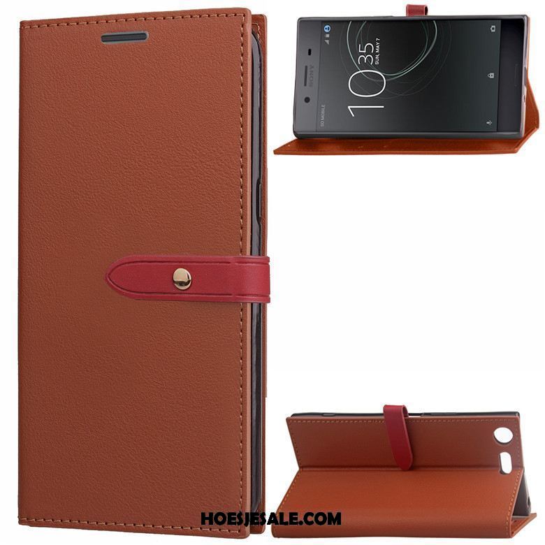 Sony Xperia Xz Premium Hoesje Leren Etui Wijnrood Folio Siliconen Hoes Sale