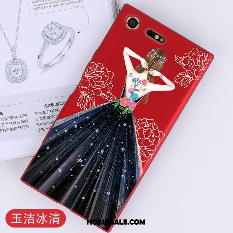 Sony Xperia Xz1 Compact Hoesje Hoes Bescherming Rood Anti-fall Hard Sale