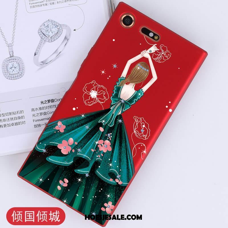 Sony Xperia Xz1 Compact Hoesje Hoes Bescherming Rood Anti-fall Hard Sale