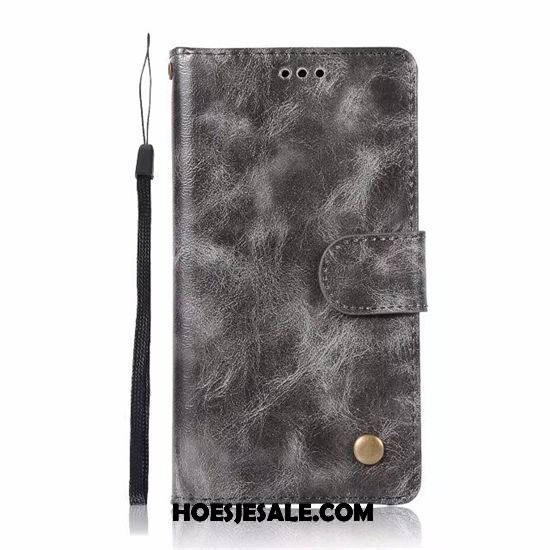 Sony Xperia Xz1 Compact Hoesje Mobiele Telefoon Grijs Vintage Hoes Leren Etui Sale