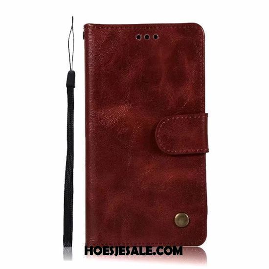 Sony Xperia Xz1 Compact Hoesje Mobiele Telefoon Grijs Vintage Hoes Leren Etui Sale