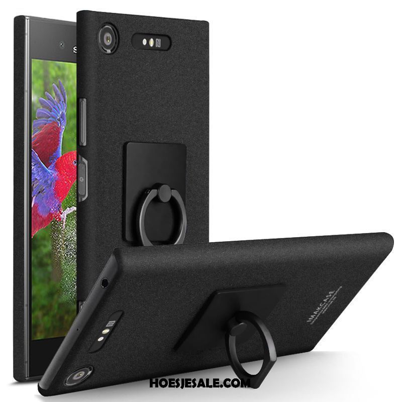 Sony Xperia Xz1 Hoesje Eenvoudige Schrobben Ondersteuning Mobiele Telefoon Zwart Korting