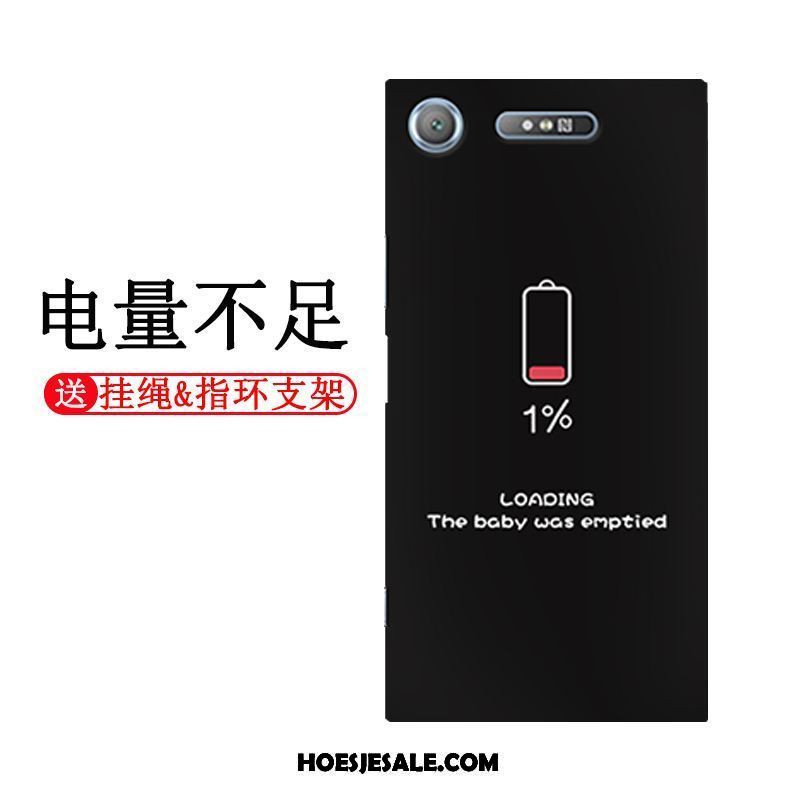 Sony Xperia Xz1 Hoesje Eenvoudige Zwart Siliconen Anti-fall Mobiele Telefoon Goedkoop