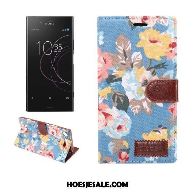 Sony Xperia Xz1 Hoesje Leren Etui Bescherming Hoes Portemonnee Zwart Sale