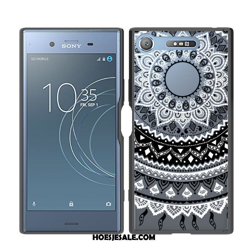 Sony Xperia Xz1 Hoesje Persoonlijk Geschilderd Zijde Roze Omlijsting Korting