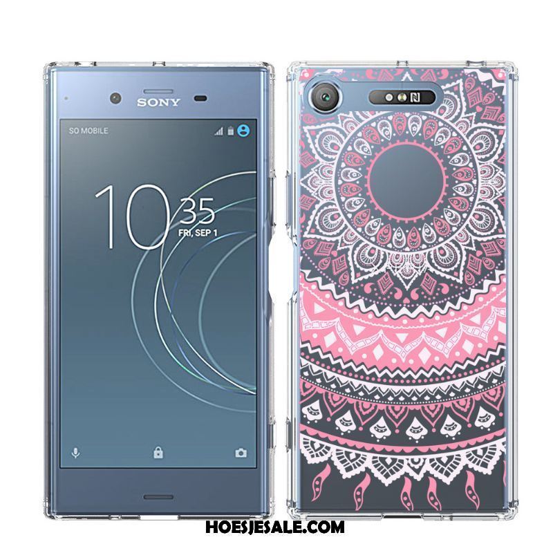 Sony Xperia Xz1 Hoesje Persoonlijk Geschilderd Zijde Roze Omlijsting Korting