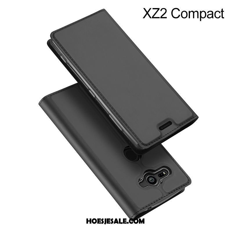 Sony Xperia Xz2 Compact Hoesje Donkerblauw Folio Hemming Bedrijf Anti-fall Korting