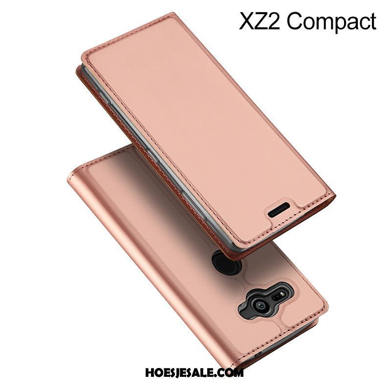 Sony Xperia Xz2 Compact Hoesje Donkerblauw Folio Hemming Bedrijf Anti-fall Korting