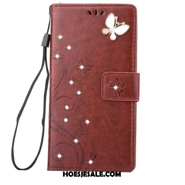 Sony Xperia Z3+ Hoesje Purper Hoes Folio Mobiele Telefoon Leren Etui Goedkoop