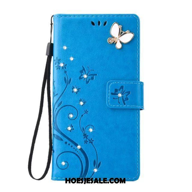 Sony Xperia Z3+ Hoesje Purper Hoes Folio Mobiele Telefoon Leren Etui Goedkoop