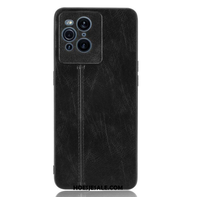 Telefoonhoesje voor Oppo Find X3 Pro Couture-leereffect