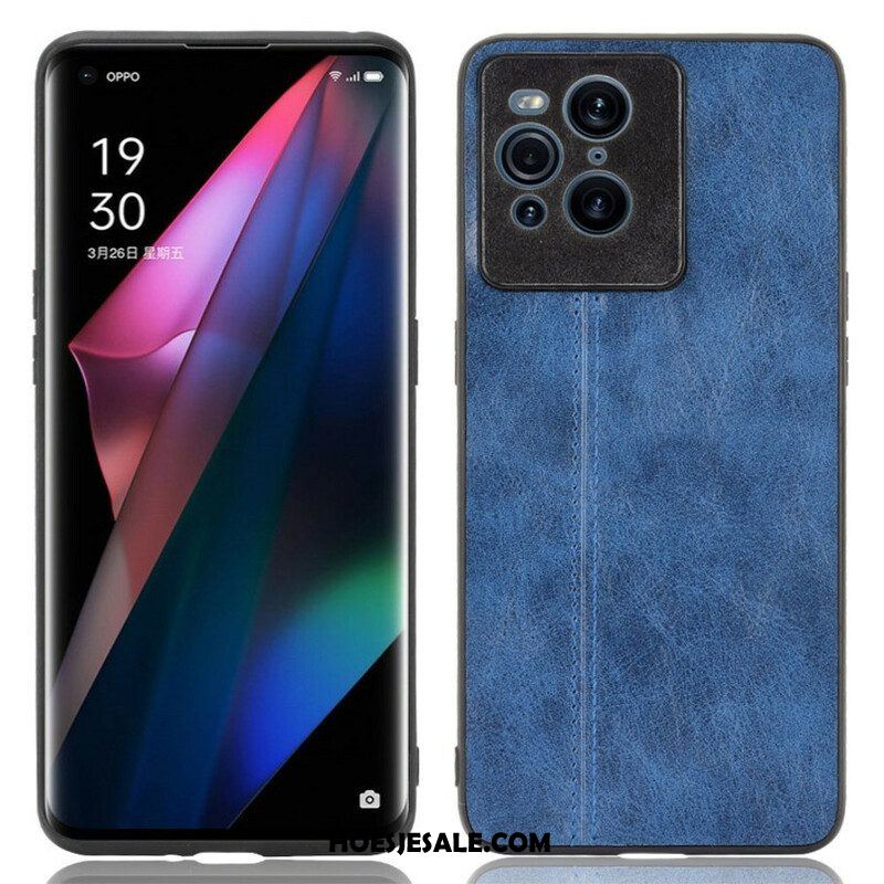 Telefoonhoesje voor Oppo Find X3 Pro Couture-leereffect