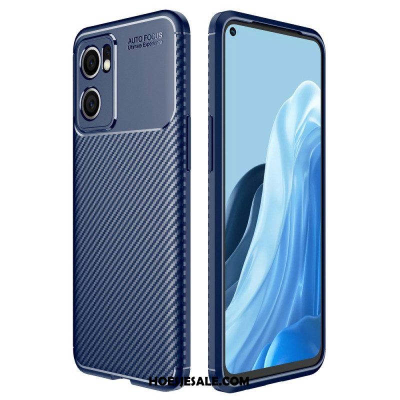 Telefoonhoesje voor Oppo Find X5 Lite Geborstelde Koolstofvezel