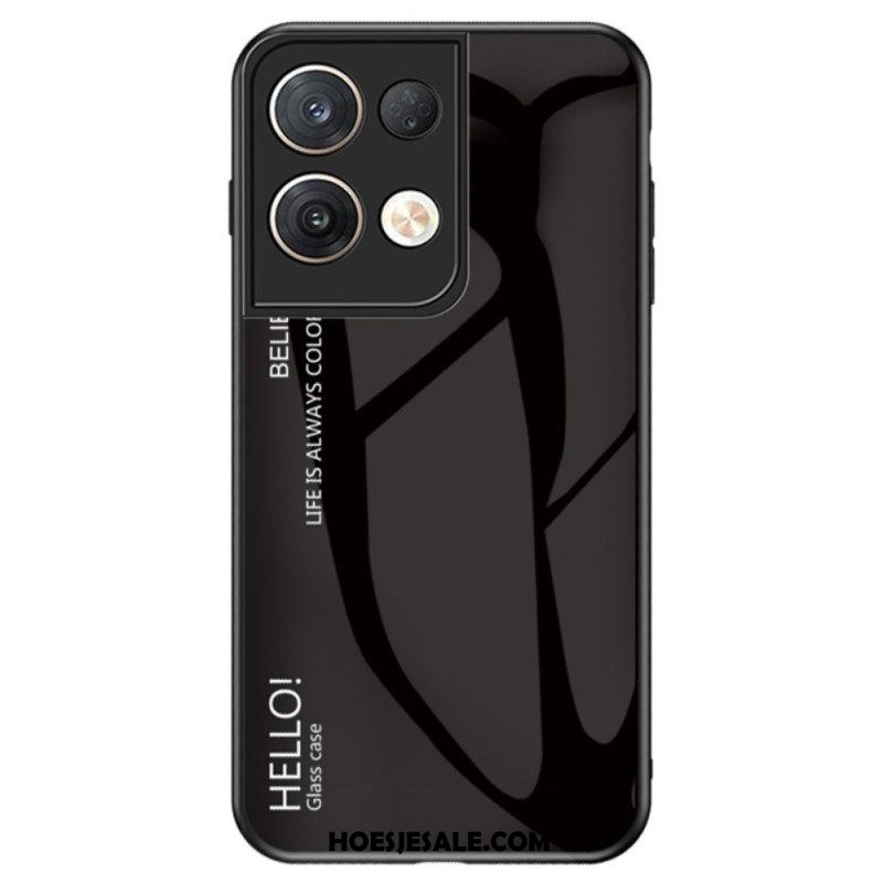 Telefoonhoesje voor Oppo Reno 8 Pro Gehard Glas Hallo