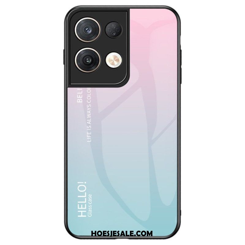 Telefoonhoesje voor Oppo Reno 8 Pro Gehard Glas Hallo