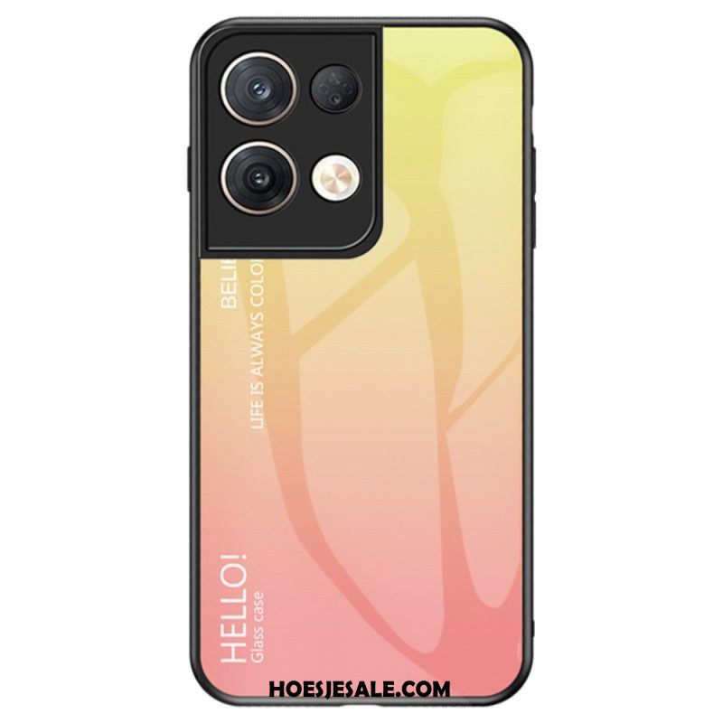 Telefoonhoesje voor Oppo Reno 8 Pro Gehard Glas Hallo