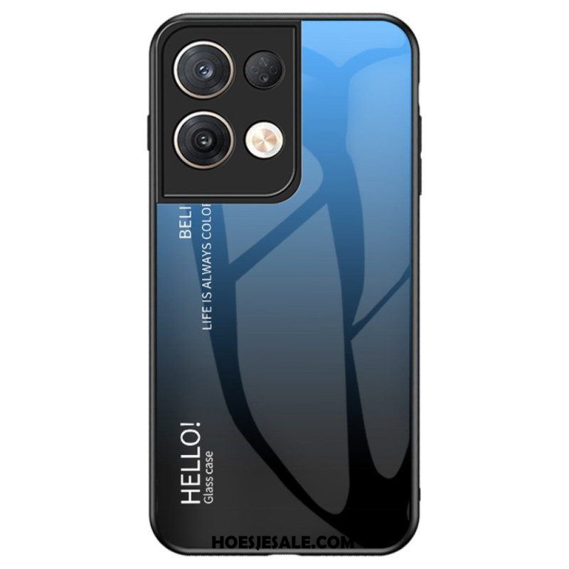 Telefoonhoesje voor Oppo Reno 8 Pro Gehard Glas Hallo