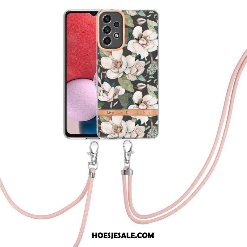 Telefoonhoesje voor Samsung Galaxy A13 Met Koord Mandala Zon Met Lanyard