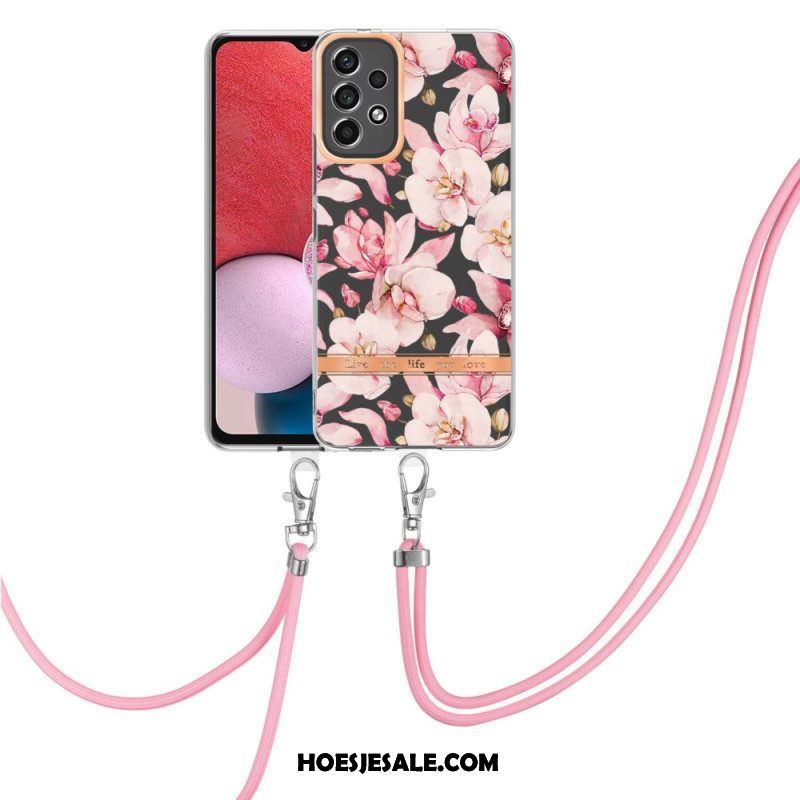 Telefoonhoesje voor Samsung Galaxy A13 Met Koord Mandala Zon Met Lanyard