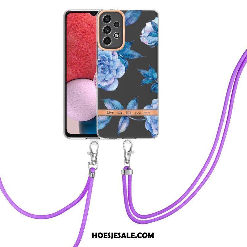 Telefoonhoesje voor Samsung Galaxy A13 Met Koord Mandala Zon Met Lanyard