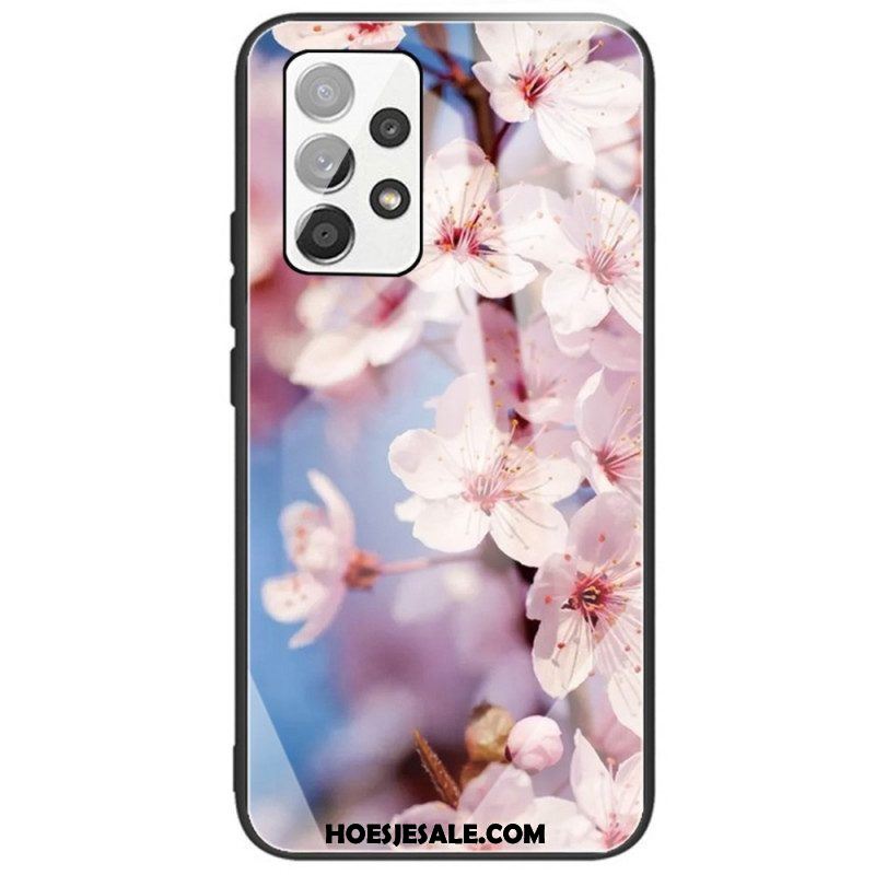 Telefoonhoesje voor Samsung Galaxy A53 5G Bloemen Van Gehard Glas