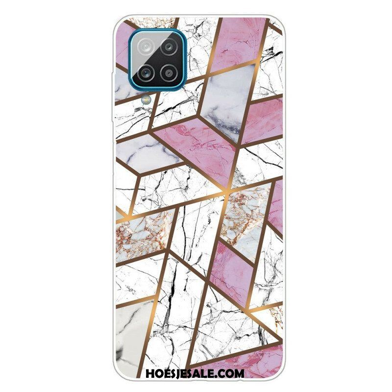 Telefoonhoesje voor Samsung Galaxy M12 / A12 Geometrisch Marmer