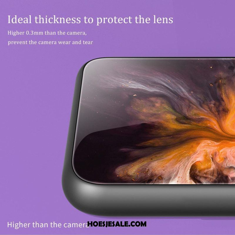 Telefoonhoesje voor Samsung Galaxy S23 Ultra 5G Marmeren Kleuren Gehard Glas