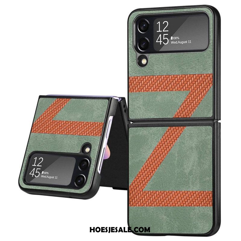 Telefoonhoesje voor Samsung Galaxy Z Flip 4 Folio-hoesje Stijl Leer Z Design