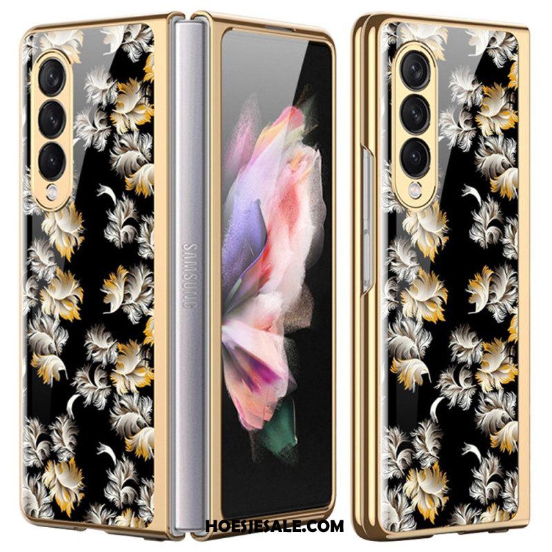 Telefoonhoesje voor Samsung Galaxy Z Fold 3 5G Bloemen Gehard Glas