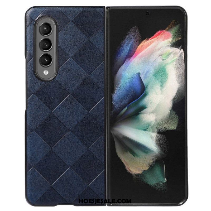 Telefoonhoesje voor Samsung Galaxy Z Fold 4 Geruit Patroon Van Imitatieleer