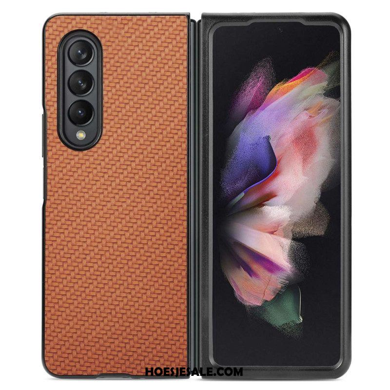 Telefoonhoesje voor Samsung Galaxy Z Fold 4 Koolstofvezel Met Geweven Effect