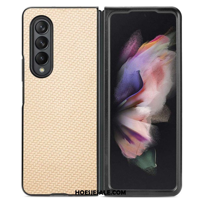 Telefoonhoesje voor Samsung Galaxy Z Fold 4 Koolstofvezel Met Geweven Effect