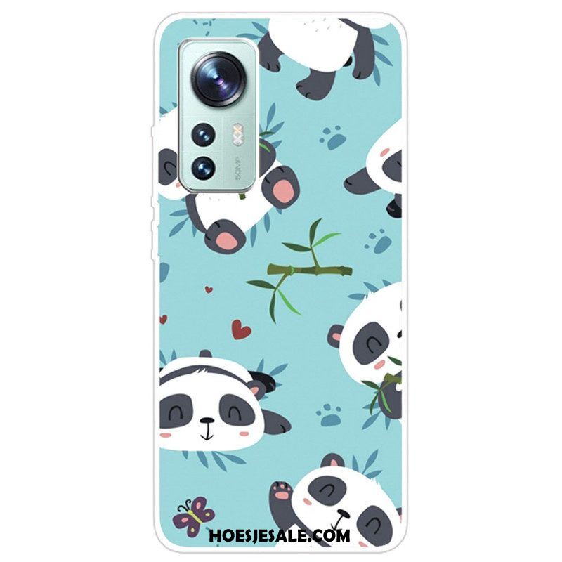 Telefoonhoesje voor Xiaomi 12 Pro Siliconen Stelletje Panda's