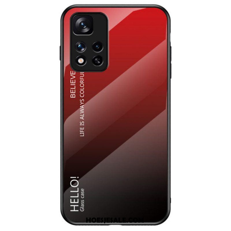 Telefoonhoesje voor Xiaomi Redmi Note 11 Pro Plus 5G Gehard Glas Hallo