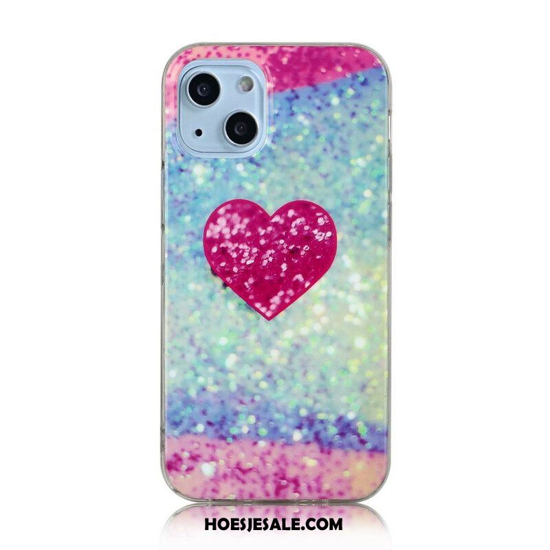 Telefoonhoesje voor iPhone 13 Mini Glitter Marmer