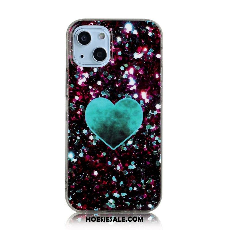 Telefoonhoesje voor iPhone 13 Mini Glitter Marmer