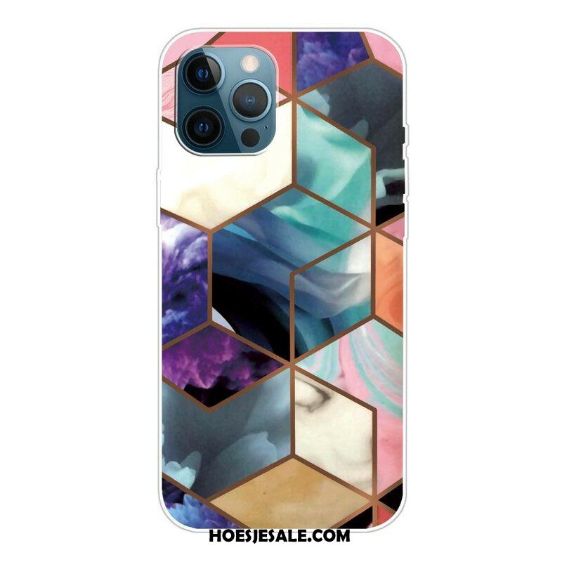 Telefoonhoesje voor iPhone 13 Pro Variabel Geometrisch Marmer