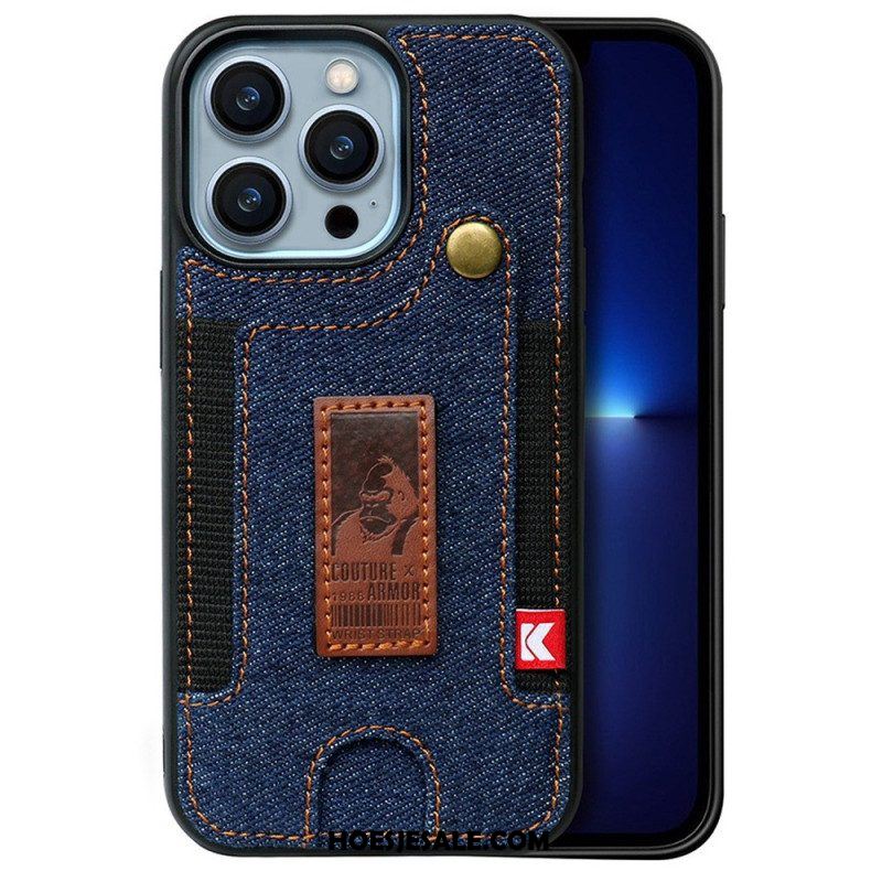 Telefoonhoesje voor iPhone 14 Pro Kaarthouder En Jeansriem