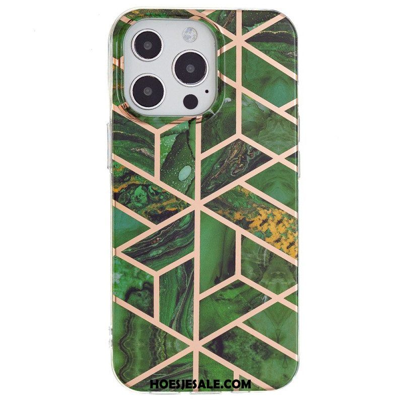 Telefoonhoesje voor iPhone 15 Pro Geometrisch Marmer