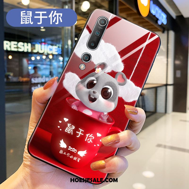 Xiaomi Mi 10 Hoesje Scheppend Hoes Siliconen Mooie Gehard Glas Sale