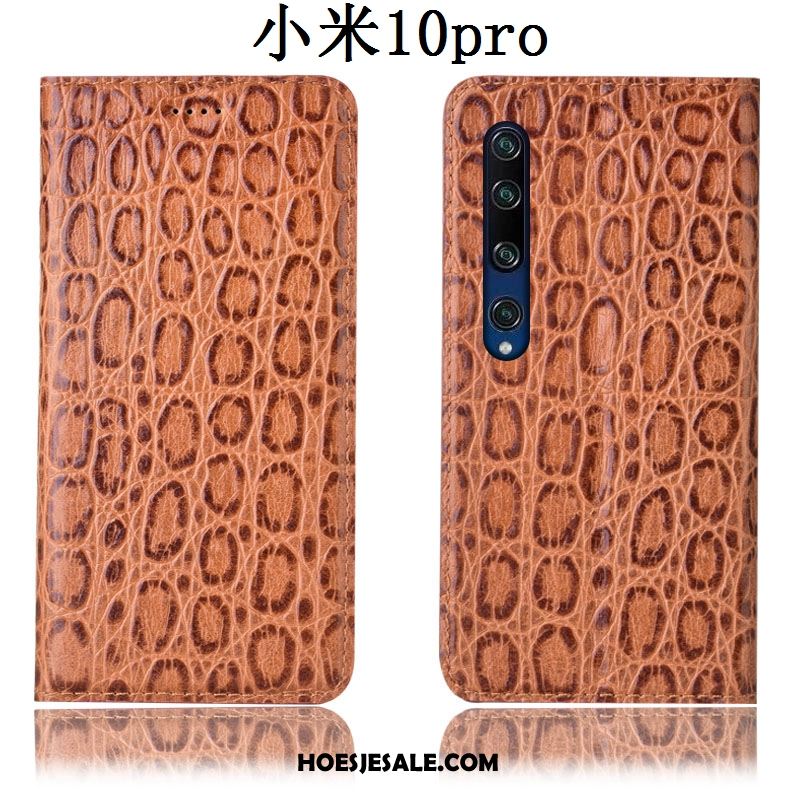 Xiaomi Mi 10 Pro Hoesje Bescherming Leren Etui Zwart All Inclusive Folio Sale
