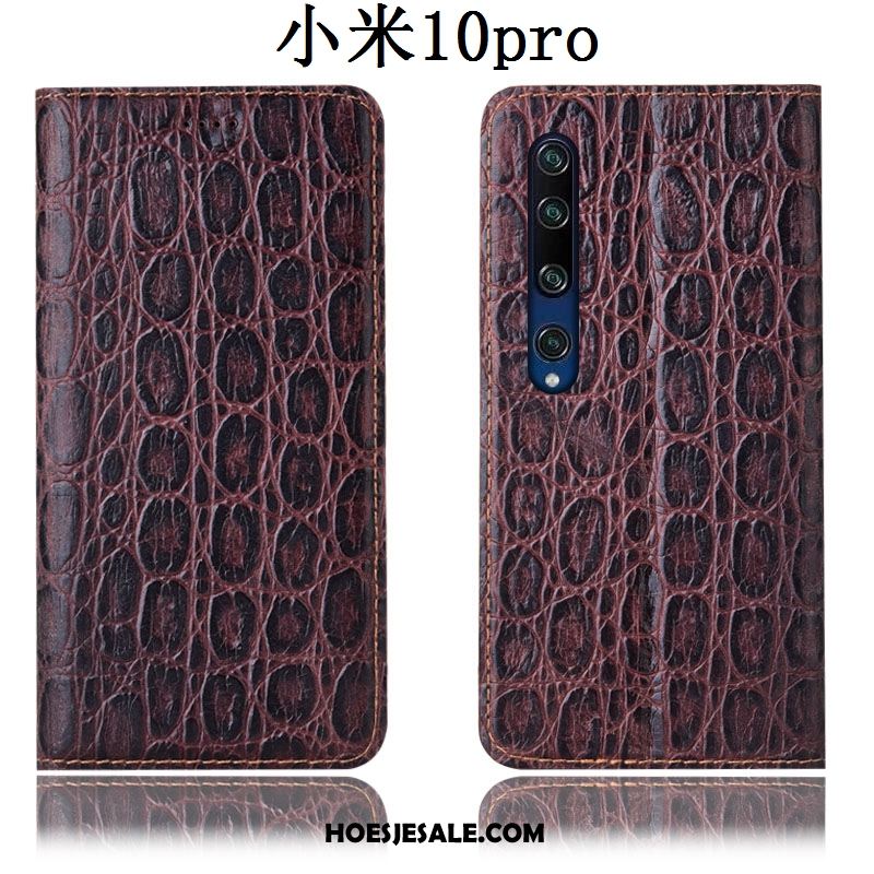 Xiaomi Mi 10 Pro Hoesje Bescherming Leren Etui Zwart All Inclusive Folio Sale