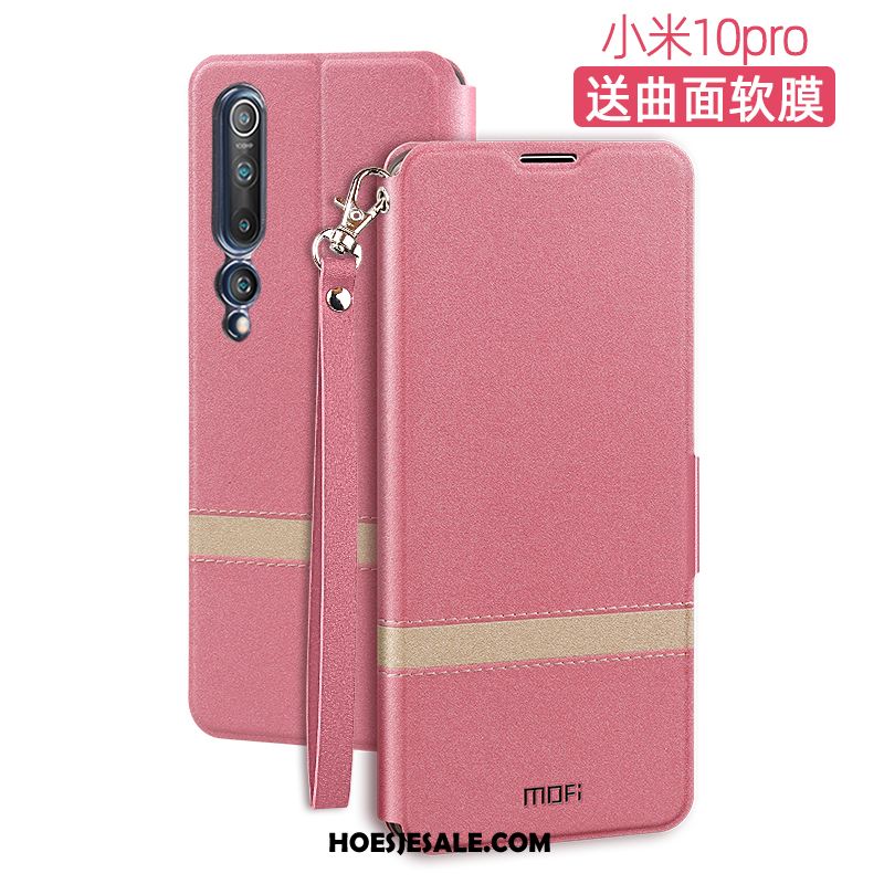 Xiaomi Mi 10 Pro Hoesje Leren Etui All Inclusive Blauw Bescherming Mesh Korting
